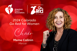 Join Meme Callnin, Chair of the 2024 Go Red for Women Campaign at the Celebration on May 2